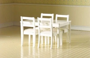 White Table and 4 Chairs for 12th Scale Dolls House - Picture 1 of 1