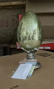 Lighted Mercury Glass Easter Egg w/ Stand (Green) - Picture 1 of 2