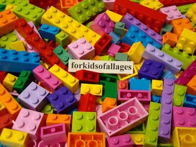 100 Lego ONLY BRICKS BLOCKS Bulk Friends Girl Colors Lot Pink Purple Lime+ Mix#1 - Image 1 of 3