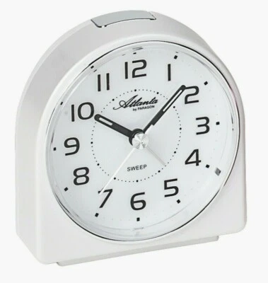  Atlanta Wecker ohne Ticken Quarz Analog LED Obenabsteller Weiß Creme - 1932/0 - Bild 1 von 2