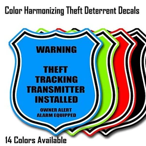 GPS TRACKING CAR ALARM WARNING Anti-Theft Sticker Decal fits Challenger - Picture 1 of 8