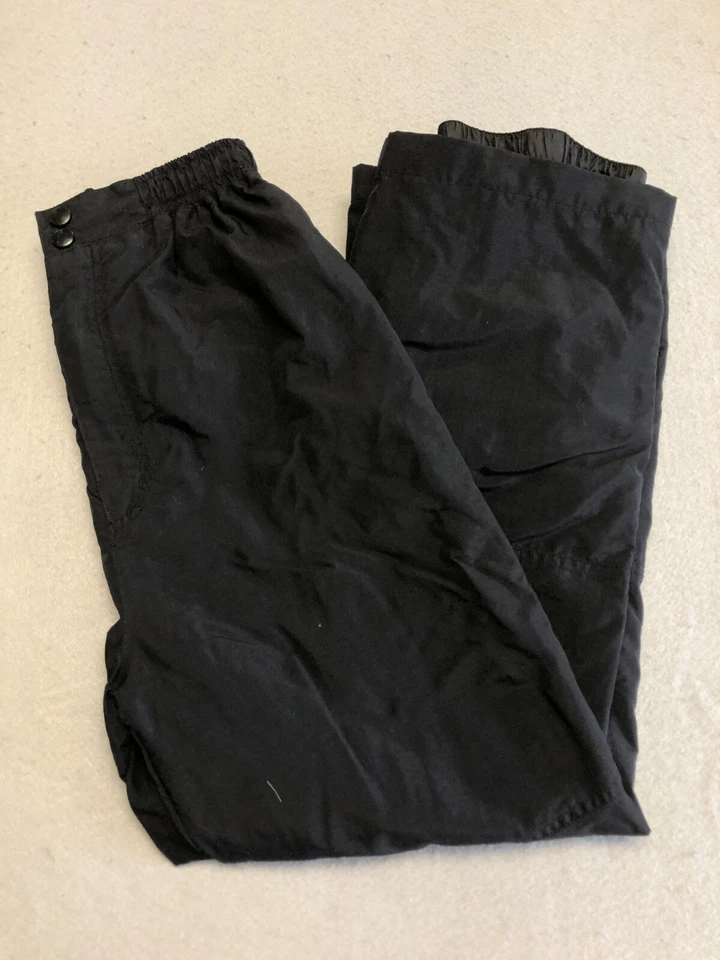 HEAD Snow Pants Kids Boy's Medium Solid Black Elastic Waist Lined Nylon Ski - Image 1 of 4