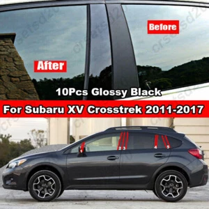 For Subaru XV 2011-2017 PC Sticker Black Window Door Pillars Post Cover Trim - Picture 1 of 11