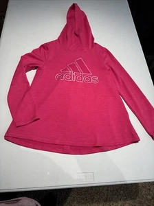 Adidas Pink Long Sleeve Hooded Shirt, Size Youth Small, 7 8 - Picture 1 of 4