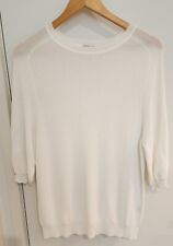 Veronika Maine Sheer knit Top in White Size: L. Brand new never worn