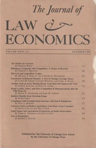 The Journal of Law & Economics, Volume XXXV (2), October 1992 - Picture 1 of 2