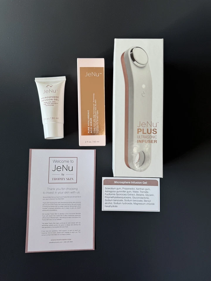 Kit de infusión ultrasónica JeNu Plus con gel de infusión y suero de ácido hialurónico NUEVO Foto 1 de 2