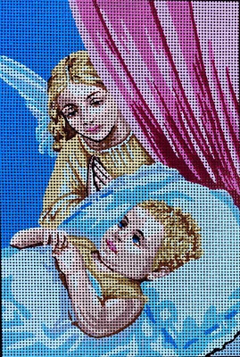 Needlepoint tapestry painted canvas 15.290 - Angel (12"x16") GobelinL - Image 1 of 3