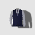 $85 Perry Ellis Portfolio Men's Blue Slim-Fit Stretch Suit Vest Waistcoat Size M