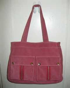 Banana Republic Deep Pink Suede Tote Shoulder Bag Purse Handbag - Picture 1 of 9