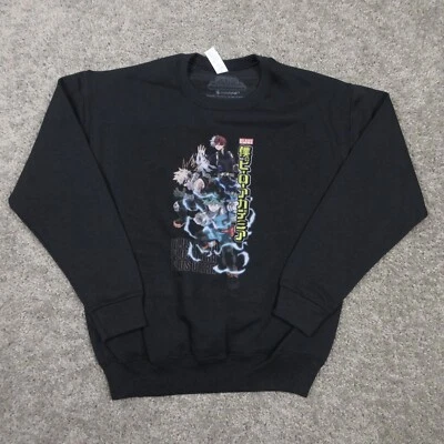 My Hero Academia Suéter Niños Mediano Negro Anime Pullover Cuello Redondo Sudadera Foto 1 de 4
