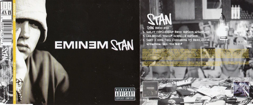 EMINEM - Stan / DIDO - SLIM SHADY - Maxi CD Audio KULT HIT! + UNRELEASED TRACKS - Bild 1 von 1