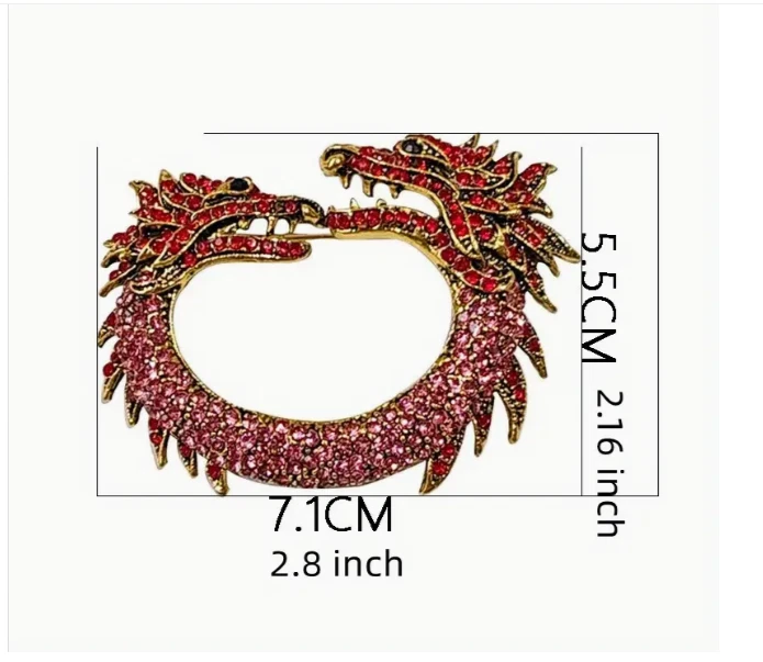 Broche de dragón prendedor joyería de moda NUEVO envío gratuito 2,8 pulgadas Foto 1 de 1