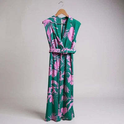 Macacão MANGO MNG tropical estampa floral sem mangas perna larga - XS - Imagem 1 de 4