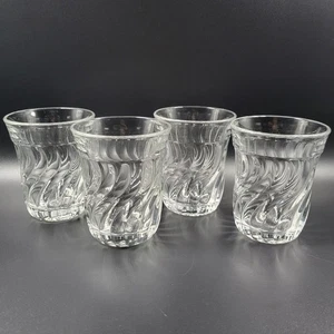 VTG Fostoria Colony 2412 Swirl 3 5/8" Flat Juice Tumbler Glass Lot Set Of 4 - Picture 1 of 5