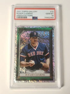 Roger Clemens PSA 10 2021 Topps Gallery Green SP /99 Boston Red Sox #31 - Picture 1 of 2