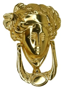 Goddess Athena Door Knocker Antique Style Handmade Brass Door Bell Home Decor - Picture 1 of 3