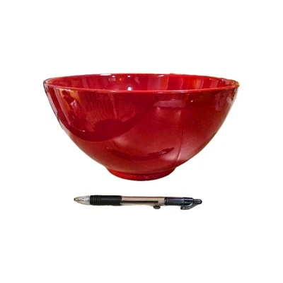 1980s Waechtersbach Cherry Red 5.5 Qt Salad Serving Bowl 11.5"x6" From Germany - Image 1 of 4