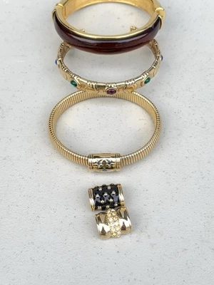 Vintage Joan Rivers Snake Bracelet W Interchangeable Charms 3 And More - Image 1 of 4