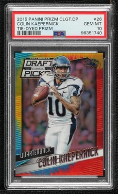 2015 Prizm Collegiate Draft Picks Tie-Dye /49 Colin Kaepernick #26 PSA 10 GEM MT - Image 1 of 2