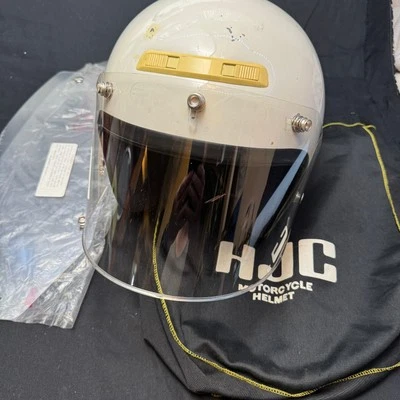 HJC Motorcycle Helmet Size S White Full Face w/ Extra Face Shield Visor - Image 1 of 4