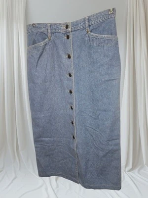 Maxi falda vaquera con botones Liz Claiborne LIZWEAR para mujer talla 10 Y2K Foto 1 de 3