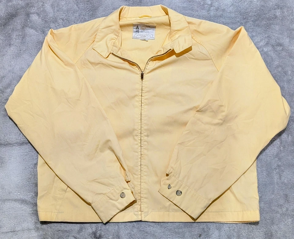 Chaqueta cortavientos vintage London Fog talla 44 regular para hombre años 80 amarilla informal bombardero Foto 1 de 4