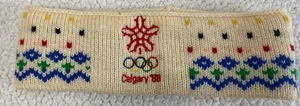 Vintage 1988 Calgary Olympics Nakiska Wool Knit Ear Warmer Headband Winter B14 - Picture 1 of 6