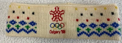 Vintage 1988 Calgary Olympics Nakiska Wool Knit Ear Warmer Headband Winter B14 - Image 1 of 4