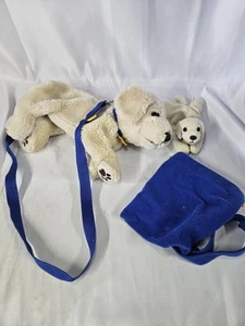 Vintage Andrex Welpe Hund Plüsch Weich Kuscheltier Pyjama Tasche Federmäppchen + Klein - Bild 1 von 13