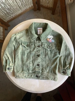 Chaqueta de mezclilla Snoopy Peanuts infantes niñas verde lavado ácido 18M flores Snoopy Foto 1 de 4