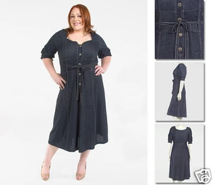 NEW Zaftique BELTED SHIRTDRESS Denim Blue (Last One!) 1Z / 16 18 / XL 1X - Picture 1 of 1