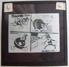 Magic Lantern Slide - Ensign ltd Micky Mouse  The Firefighters  3.25 x 3.25 inch