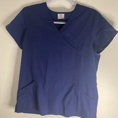 Blusa Médica Fundamentals by White Swan Uniforme Azul Marino Cuello Simulado Mediana Foto 1 de 4