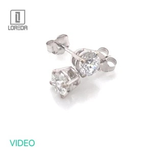 1,00 KARAT DIAMANT LG BRILLANT SOLITÄR OHRSTECKER 585 WEIßGOLD OHRRINGE - Bild 1 von 4