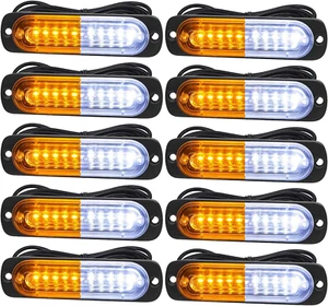 Led Emergency Strobe Lights for Truck Vehicle Atvs Universal Surface Mount Amber - Picture 1 of 12