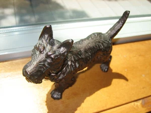 Antik Vintage Metallguss Spelter Scottish Terrier Figur Bronze Finish schwer - Bild 1 von 13