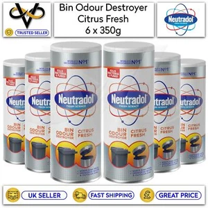 6 x Neutradol Dustbin Odour Destroyer Deodoriser 350g Citrus Fresh - Picture 1 of 1
