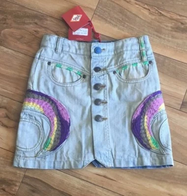 Falda Oilily para Niña Nueva con Etiquetas Talla 116 Denim con Bordado EE. UU. Talla 6 Foto 1 de 4
