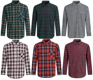 Herren GEWEBT Baumwolle/POLY Shirt Vollarm kariert Shirt verschiedene Farben SLIM FIT - Bild 1 von 17