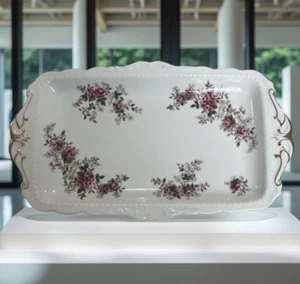 Royal Albert England Lavender Rose Bone China Pink Roses Rectangular Tray - Picture 1 of 13