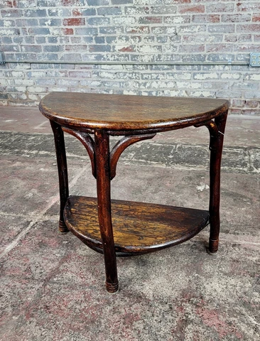 19th century Demilune Half Round Bentwood Side Table Cover