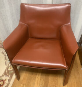 Cassina Cab 414 chair by Mario Bellini Red Leather Cassinia V-3-(PICK  UP ONLY)