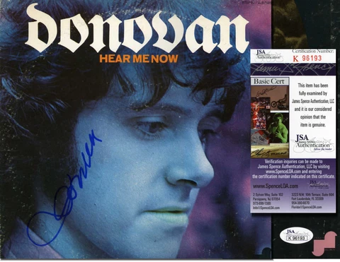 DONOVAN LEITCH Hand Signed LP Cover "Hear Me Now" - JSA COA - UACC RD#289H Cover