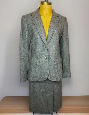 The Villager Vtg 1960s Vintage Gray Wool Skirt Suit 8 Jacket 10 Skirt - Image 1 of 4