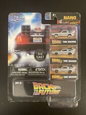 (2) Jada Nano Hollywood Rides, Back To The Future, Set Of 3 Cars, 1/87 FREE SHIP