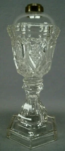 EAPG Boston & Sandwich Heart Pattern Flint Glass Whale Oil Lamp Circa 1840s - Picture 1 of 12