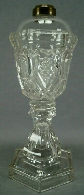 EAPG Boston & Sandwich Heart Pattern Flint Glass Whale Oil Lamp Circa 1840s - Image 1 of 4