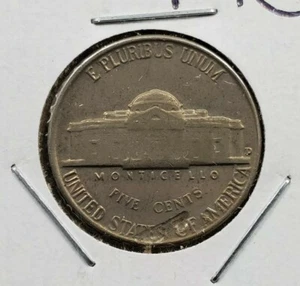 1954 D Jefferson Nickel 5c Coin AU About UNC Major planchet lamination error - Picture 1 of 4