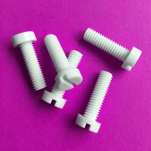 M4 M5 Nylon ranurado cabeza cilíndrica tornillos ranura PP tornillo plástico pernos blanco - Imagen 1 de 4